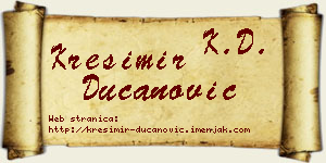 Krešimir Ducanović vizit kartica
